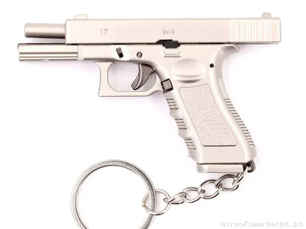 Llavero Funcional Pistola G17 7 Cm Plateada — Acessórios & Componentes — Airsoft Market PT