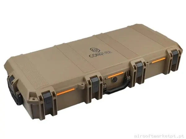 Maleta Rígida Porta Fusis Conquer 100 Cm Waterproof tan — Sacos & Mochilas — Airsoft Market PT