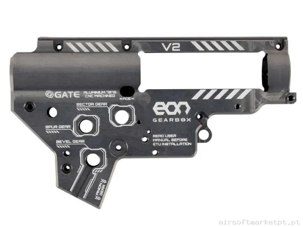 Interno Gearbox Carcasa Ver.2 Gate Eon Titanium Qsc Reforçada 8mm — Peças Internas (AEG) — Airsoft Market PT