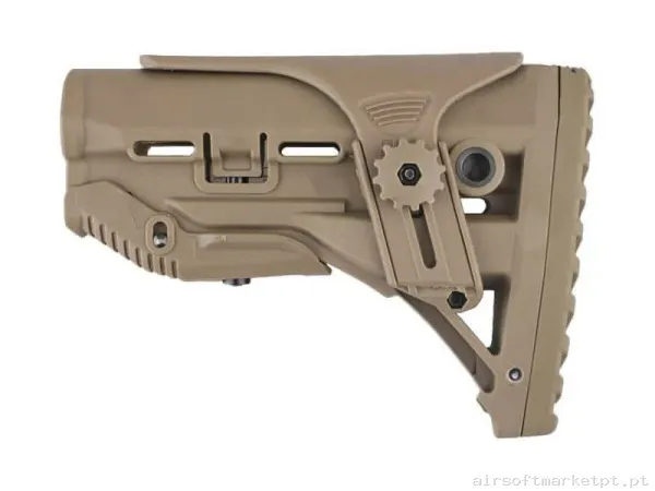 Externo Coronha Sleek Buttstock Big Dragon com Apoio de Bochecha Terra Escura — Acessórios & Componentes — Airsoft Market PT