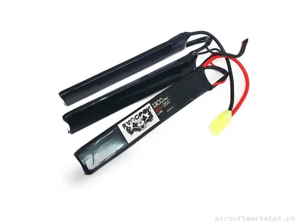 BATERÍA LIPO RACCOON 11.1 V 1300 MAH 25C - 3 MÓDULOS — Baterias & Carregadores — Airsoft Market PT