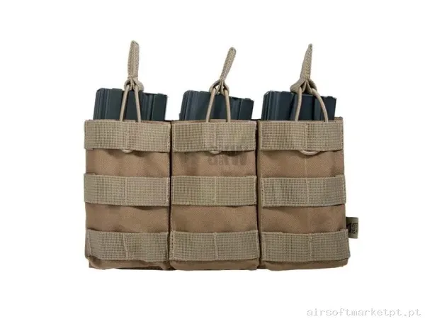 Pouch M4 Molle Modular Triple Delta Tactics - Tan — Coletes & Rigs — Airsoft Market PT