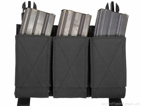 Pouch Magazine Pouch Triplo M4/Ak Warrior Assault Elástico Destacável preto — Coletes & Rigs — Airsoft Market PT