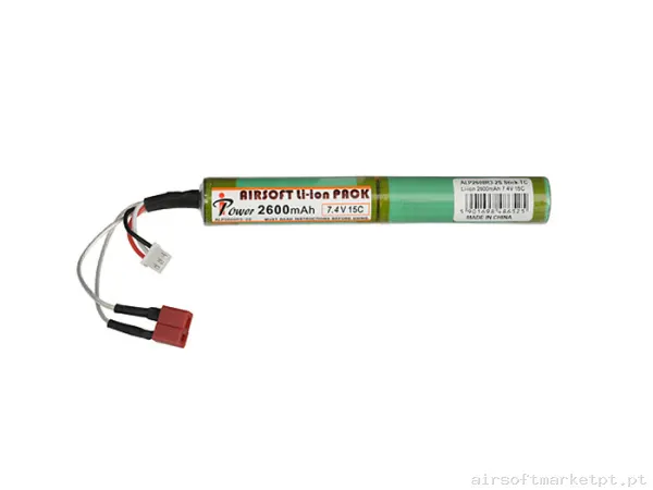 Bateria Li-Ion Stick Ipower 2600mah 7.4v 15c (T-Plug) — Baterias & Carregadores — Airsoft Market PT