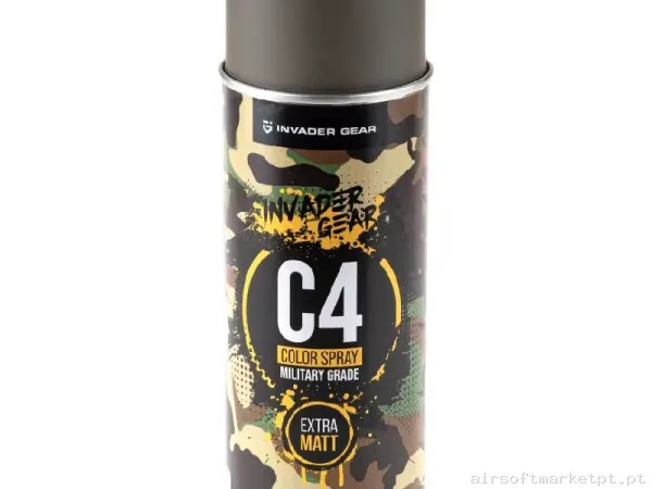 Pintura Spray Invader Gear C4 Grau Militário Cor Ral7050 — Outros — Airsoft Market PT