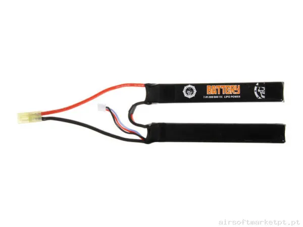 Bateria Lipo Nunchuk Doble Duel Code 2000mah 7.4v 15c — Baterias & Carregadores — Airsoft Market PT