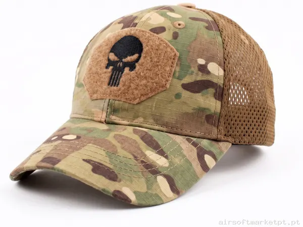 Gorra Inmortal Punisher Velcro Multicam — Proteção Ocular & Facial — Airsoft Market PT