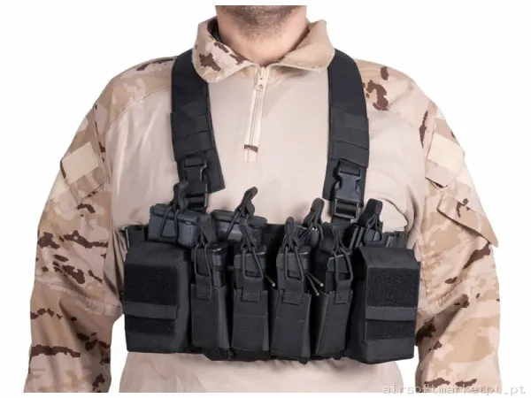 Colete Chest Rig Delta Tactics Force Mk1 preto — Coletes & Rigs — Airsoft Market PT