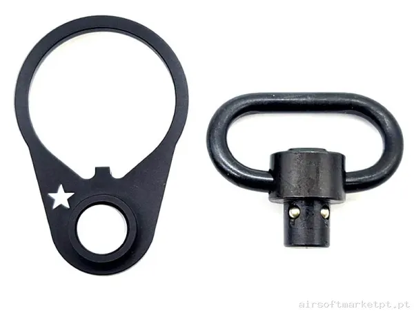 Externo Anilla Correa Porta Fusil M4 MWS Angry Gun QD Swivel Giratorio Bc Style negro — Acessórios & Componentes — Airsoft Market PT