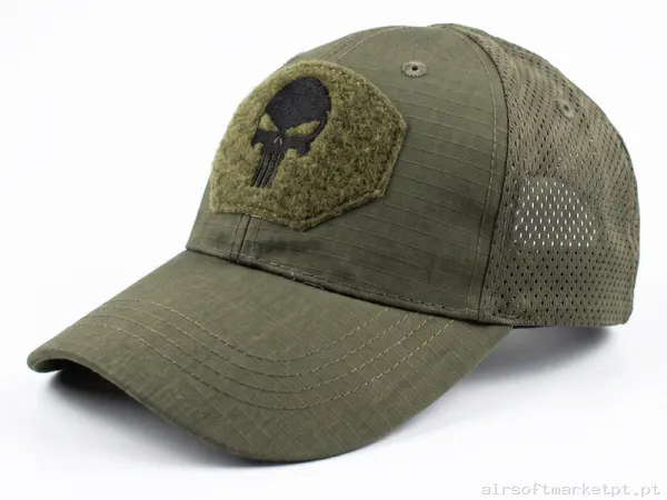 Gorra Inmortal Punisher Velcro Verde — Proteção Ocular & Facial — Airsoft Market PT