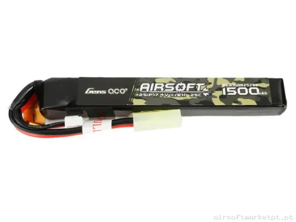 Bateria Lipo Stick Gens Ace 1500mah 7.4v 25c — Baterias & Carregadores — Airsoft Market PT