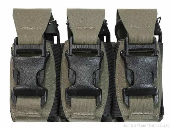 Portacargador Granadas 40mm Triplo Flash Bang Warrior Assault Laser Cut Verde Ranger — Coletes & Rigs — Airsoft Market PT