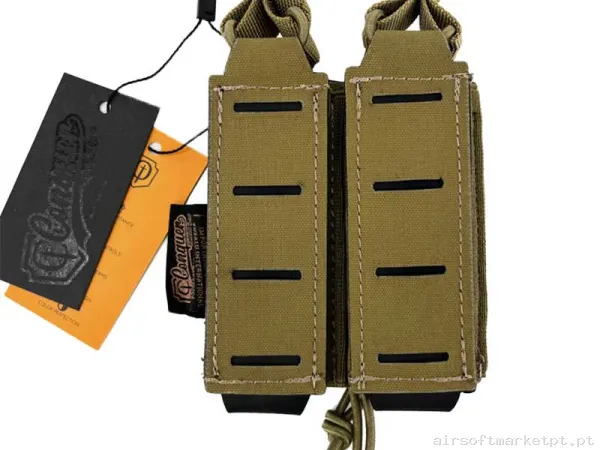 Pouch Magazine Pouch Doble Pistola Conquer Open Top coyote Brown — Carregadores / Magazines — Airsoft Market PT