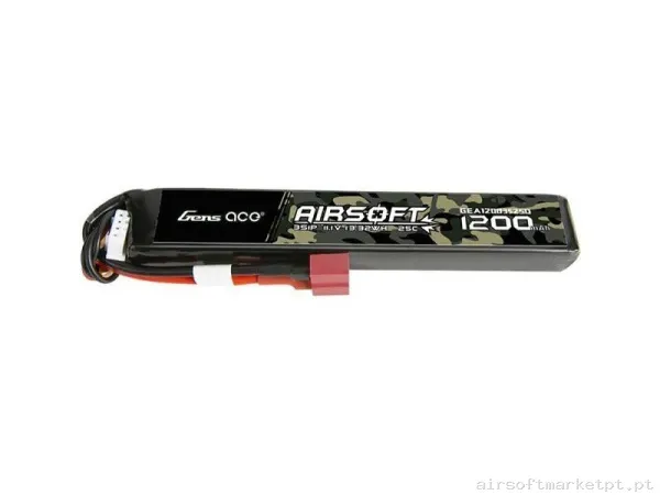 BATERÍA GENS ACE 1200MAH 25C 7.4V STICK T-DEAN — Baterias & Carregadores — Airsoft Market PT