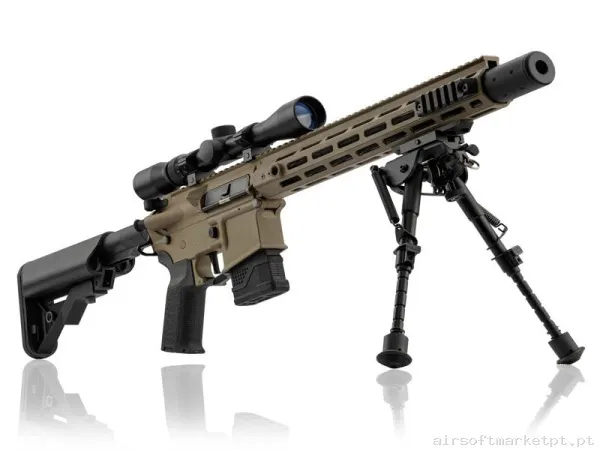 Fusil Lt-32 Dmr Lancer Tactical Tan Y Negro + Mira + Bipode — Rifles de Assalto (AR/M4/AK) — Airsoft Market PT