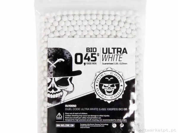 BBs Bio 0.45g Duel Code 1000 BBs Brancas — Munição (BBs) — Airsoft Market PT