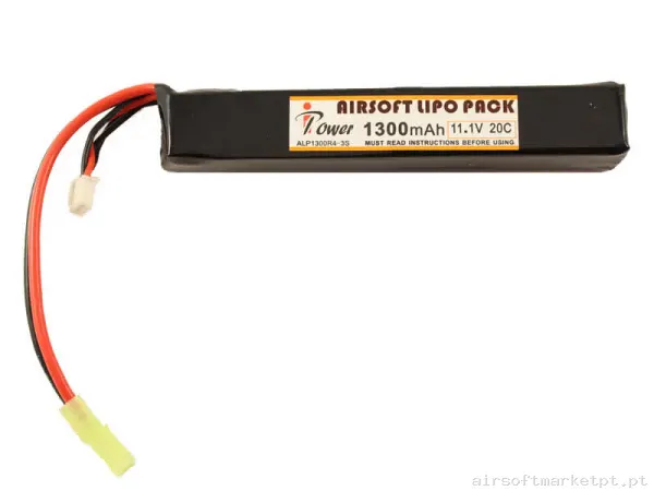 Bateria Lipo Stick Ipower 1300mah 11.1v 20c — Baterias & Carregadores — Airsoft Market PT
