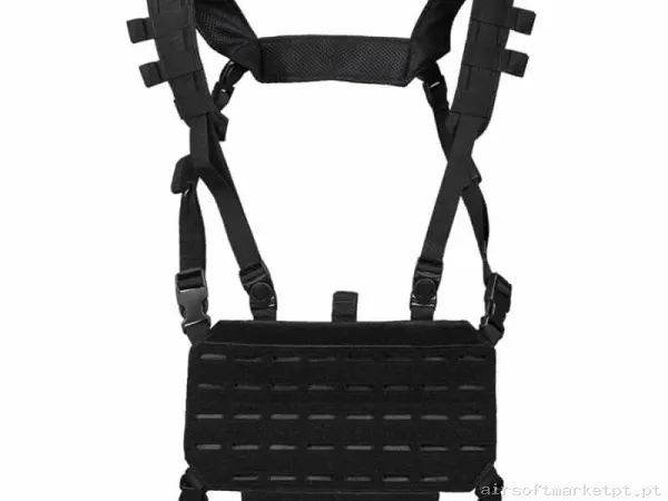 Colete Chest Rig Mil-Tec Leve preto — Coletes & Rigs — Airsoft Market PT