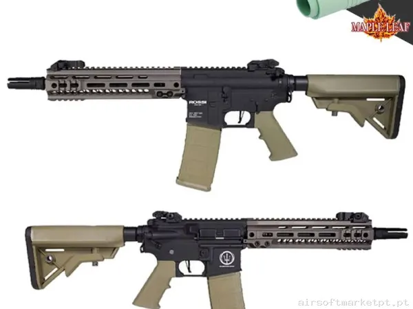 Réplica Rossi Neptune Seal Negra/Tan Maple Leaf Upgrade Gatillo Electronico Óptico — Rifles de Assalto (AR/M4/AK) — Airsoft Market PT