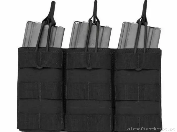 Pouch Magazine Pouch Triplo M4 Warrior Assault Open Top negro — Coletes & Rigs — Airsoft Market PT