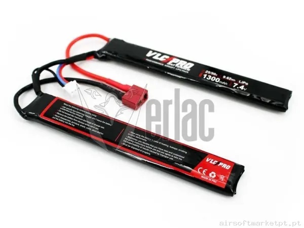 Batería VLC Pro 7.4v 1300 mah 25c-50c 2 modulos T-Dean — Baterias & Carregadores — Airsoft Market PT