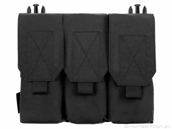 Pouch Magazine Pouch Triple M4 Warrior Assault Covered Detachable for Rpc negro — Coletes & Rigs — Airsoft Market PT