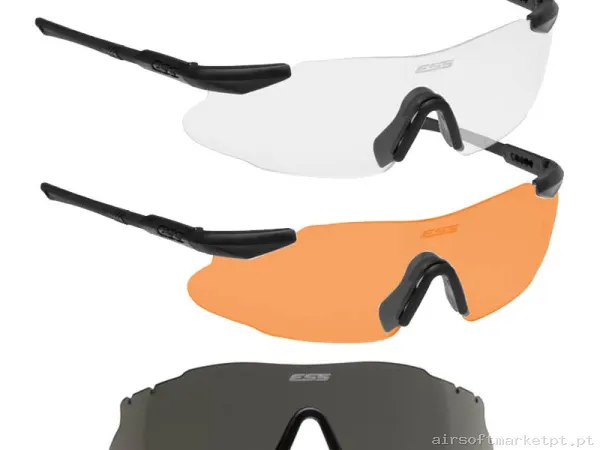 Óculos Ess 3 Lentes Ice Tactical 2x Kit Pretas — Proteção Ocular & Facial — Airsoft Market PT