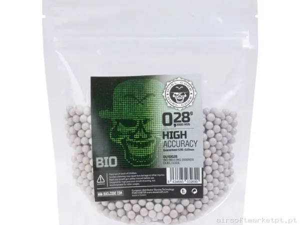 BBs Bio 0.28g Duel Code 2000 BBs Brancas — Munição (BBs) — Airsoft Market PT