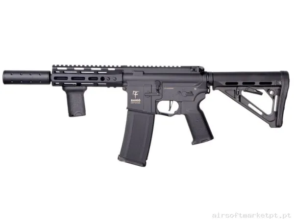 Réplica AEG M4 Saigo Kenji Kensei Short negra — Rifles de Assalto (AR/M4/AK) — Airsoft Market PT