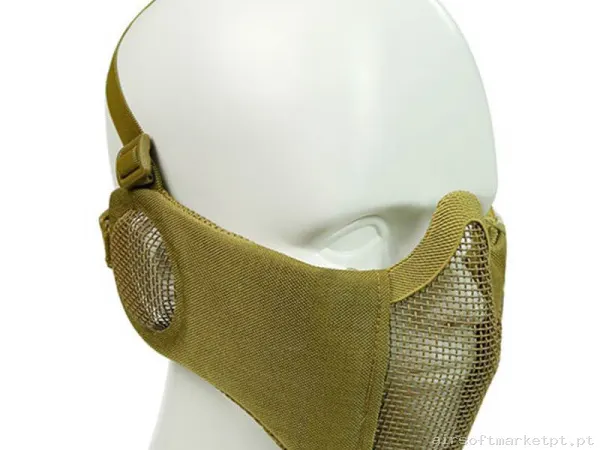 Máscara de Proteção Estendida Malha/Tecido Wosport Starker V tan — Proteção Ocular & Facial — Airsoft Market PT