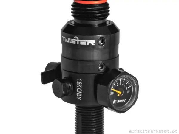 HPA Regulador Botella Spirit Field Twister Regulator 4500 Lp-Hp negro — HPA & Linhas — Airsoft Market PT