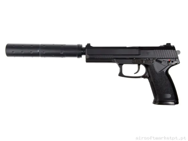 Réplica airsoft Gas Pistola Mk23 Saigo 23 Socom preta — Pistolas — Airsoft Market PT