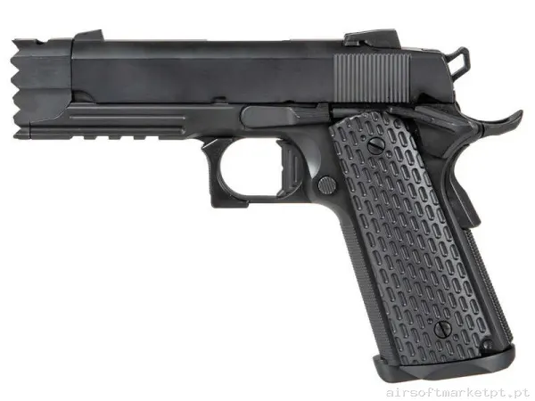 Réplica GBB Pistola 1911 Golden Eagle Strike Warrior preta — Pistolas — Airsoft Market PT