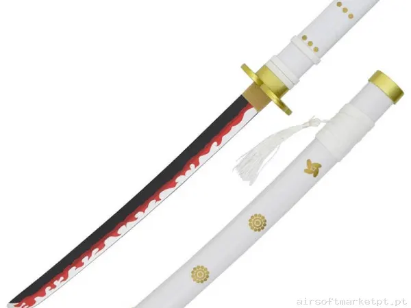 Katana Ornamental Mini Estilo One Piece Zs661wmi-Wd (Lâmina de Bambu) (Com Suporte) — Ferramentas — Airsoft Market PT