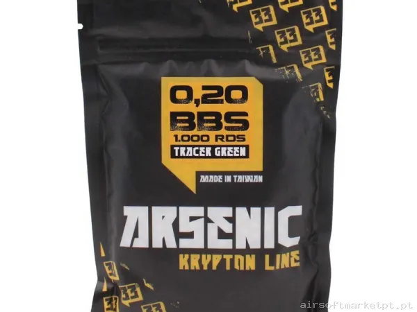 Bolas Arsenic Krypton Trazadora 0.20g 1000 Bbs Verdes — Munição (BBs) — Airsoft Market PT