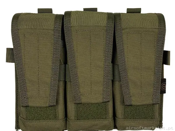 Pouch Magazine Pouch Triplo M4 Conquer Cvs Triplo Rifle Mag Pouch verde od — Coletes & Rigs — Airsoft Market PT