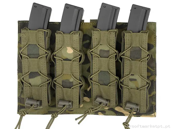 Pouch Magazine Pouch Cuádruple Mp5 Oem Panel MOLLE Estilo multicam Tropic — Coletes & Rigs — Airsoft Market PT