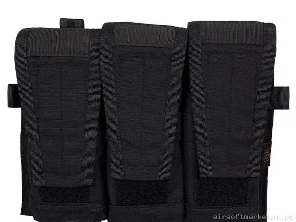 Pouch Magazine Pouch Triplo M4 Conquer Cvs Triplo Rifle Mag Pouch negro — Coletes & Rigs — Airsoft Market PT