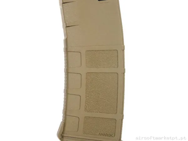 Magazine Réplica Midcap M4 Amarok Fast Feed B9 Polímero 250 Bbs tan/Gris — Carregadores / Magazines — Airsoft Market PT