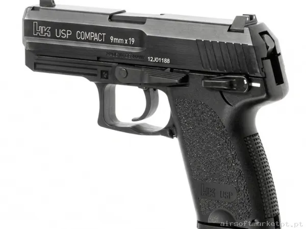 Pistola GBB USP Compact Umarex H&K Negra (By KWA) — Pistolas — Airsoft Market PT