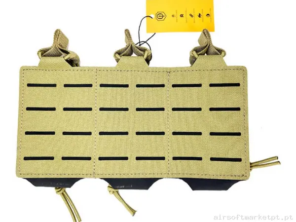 Pouch Magazine Pouch Triple M4 Conquer Corte a laser tan — Coletes & Rigs — Airsoft Market PT