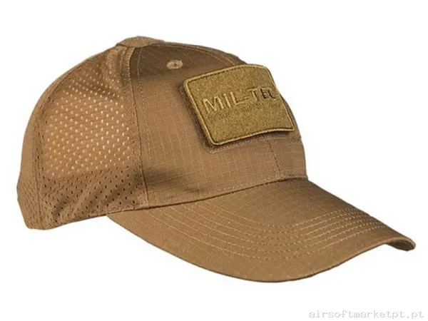 Gorra Beisbol Velcro Mil-Tec Net Cap Dark coyote — Proteção Ocular & Facial — Airsoft Market PT