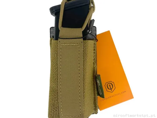 Pouch Magazine Pouch Pistola Conquer Tegris 9mm coyote Brown — Carregadores / Magazines — Airsoft Market PT