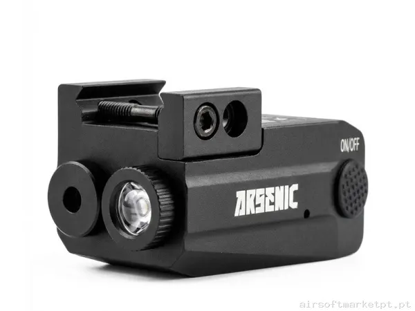 Láser Pistola Rojo linterna picatinny Arsenic AS11 negro — Lanternas & Lasers — Airsoft Market PT