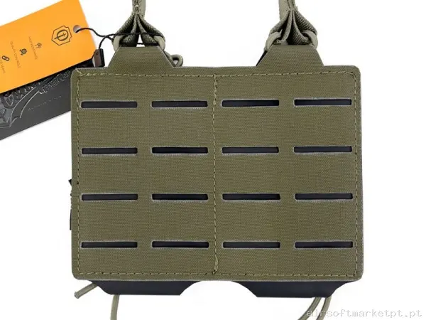 Pouch Portacargador Doble M4 Conquer Corte Láser Ranger Green — Coletes & Rigs — Airsoft Market PT