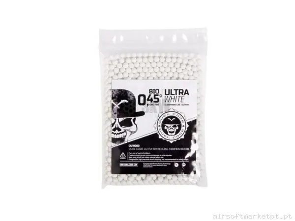 BOLAS DUEL CODE BIO 0,45/1000 BBS - BLANCAS — Munição (BBs) — Airsoft Market PT