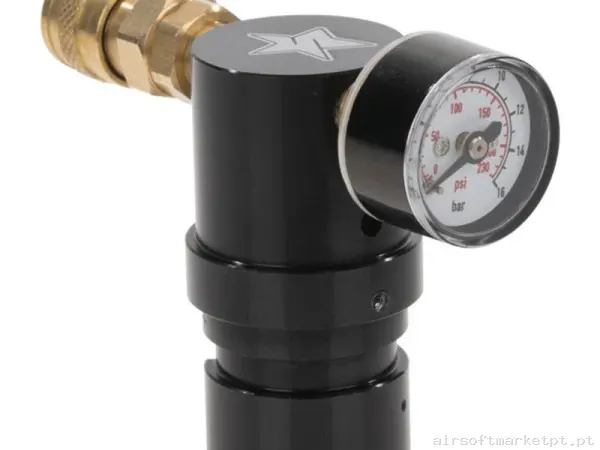 HPA Regulador Spirit Field Micro Regulator Foster 0-200 Psi negro — HPA & Linhas — Airsoft Market PT