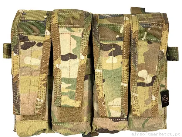 Pouch Magazine Pouch Cuadruple Mp5/Mp7 Conquer Cvs Quad SMG Mag Pouch Estilo multicam — Coletes & Rigs — Airsoft Market PT