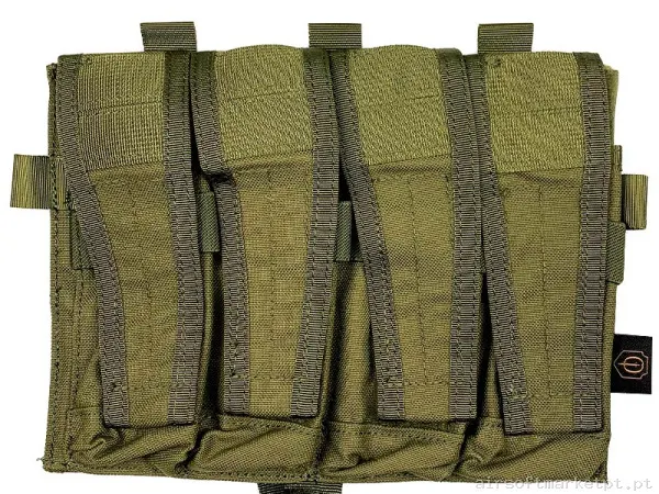 Pouch Magazine Pouch Cuadruple Mp5/Mp7 Conquer Cvs Quad SMG Mag Pouch verde od — Coletes & Rigs — Airsoft Market PT