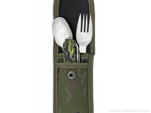 Kit de Talheres Albainox Camping com Capa Boscoso Pixelado — Outros — Airsoft Market PT